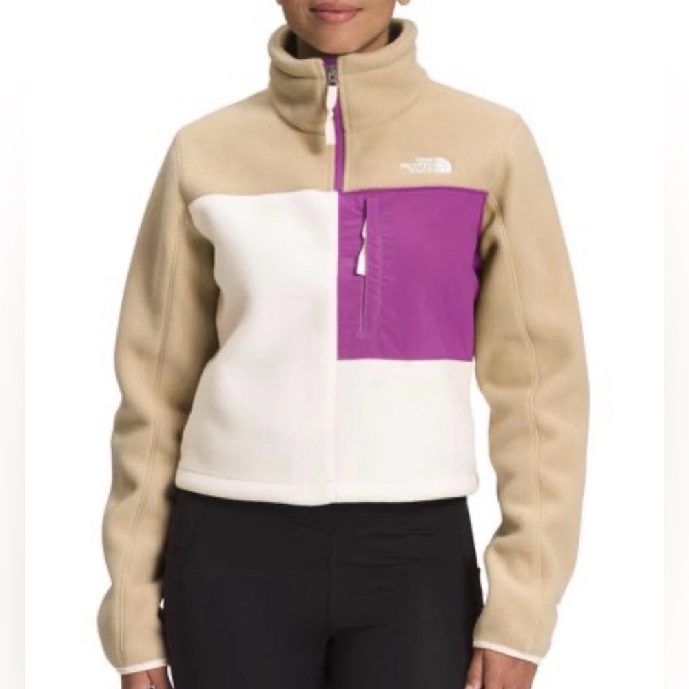 The North Face Women’s Denali Pullover 1/4 Zip White Beige!! Large , white/pu